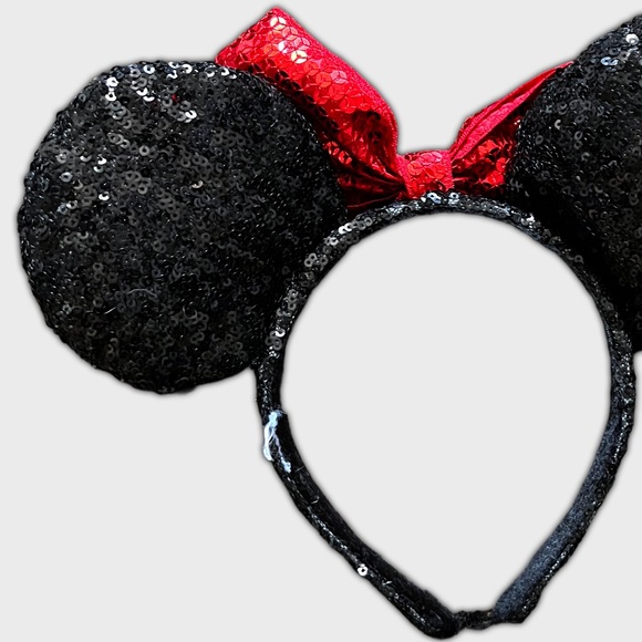 Sequin red bow Minnie Mouse ears - Picture 4 of 4